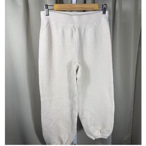 Free People FP Beach Cream Textured Knit Jogger Pants Cotton Small OB1125211
